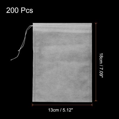 200 Pcs Disposable Tea Bags for Loose Leaf Tea, Tea Filter Bags - White