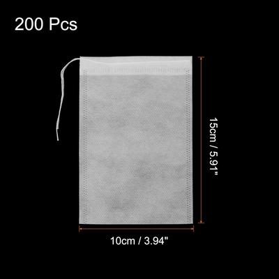 200 Pcs Disposable Tea Bags for Loose Leaf Tea, Tea Filter Bags - White