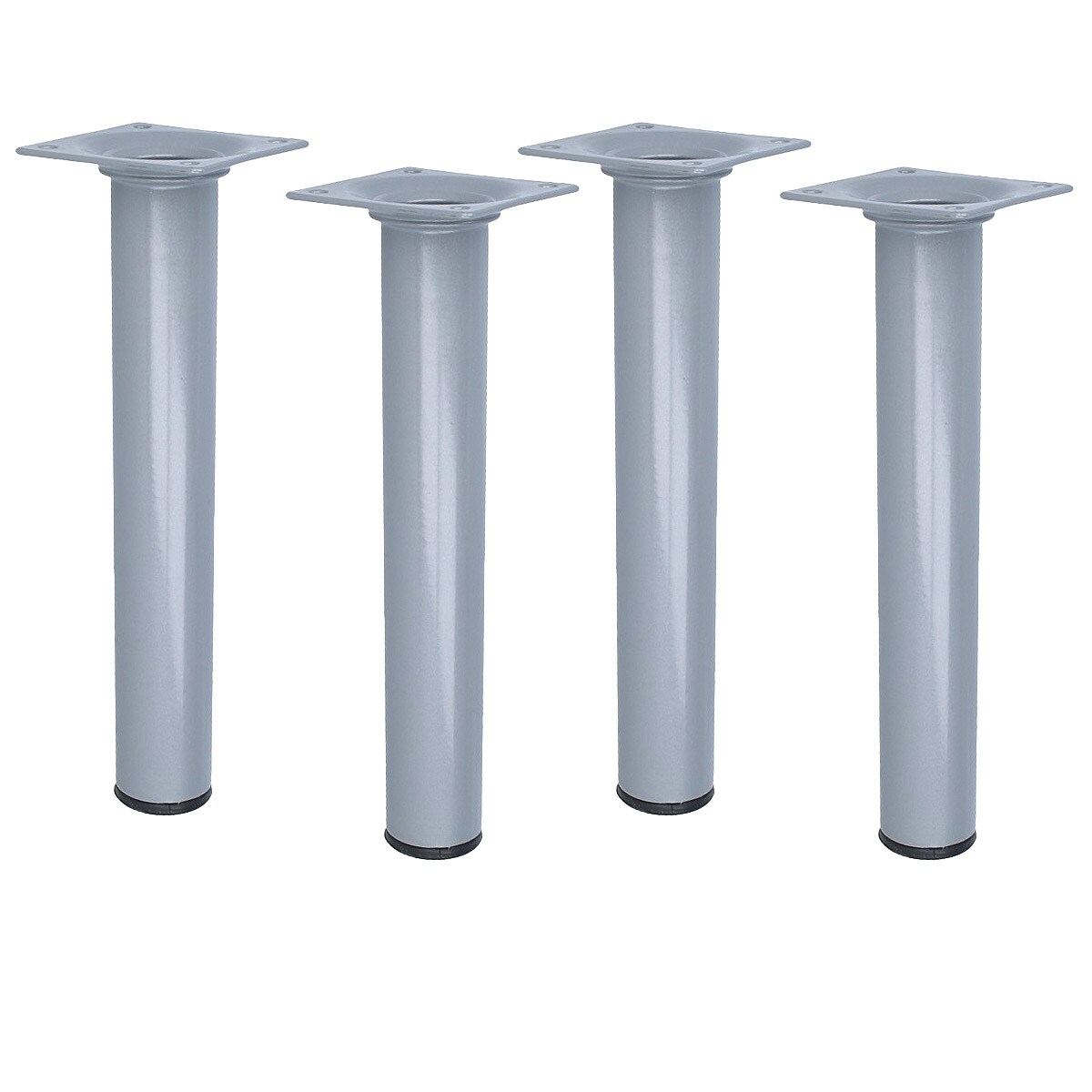 MS Beschläge 4er Set Möbelstempel 200mm Möbelbeine Tischbeine Silber und Möbelfüße Stützfüße Image