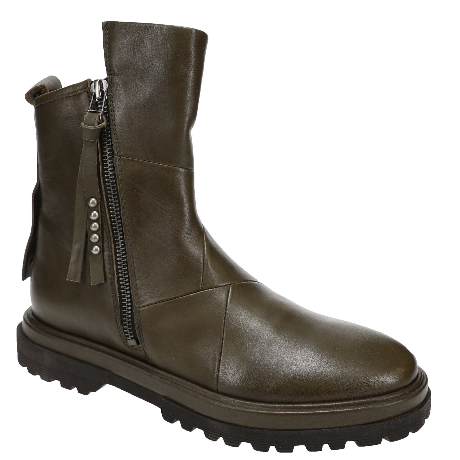 ALL BLACK Patch & Zip - Womens Euro 38 US 7.5 Green Boot Medium