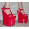 ZHIMA Frauen Pumpen 25 CM High Heels Keile Offene spitze Plattform Höhe Erhöhen Damen Glänzende Club Schuhe Frau Große Größe 38 42 44 48