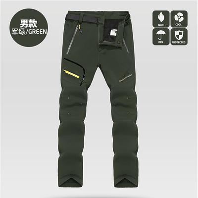 women's outdoor windproof waterproof hiking mountain ski snow pants, soft shell fleece lined trousers#0926f-blue,us m