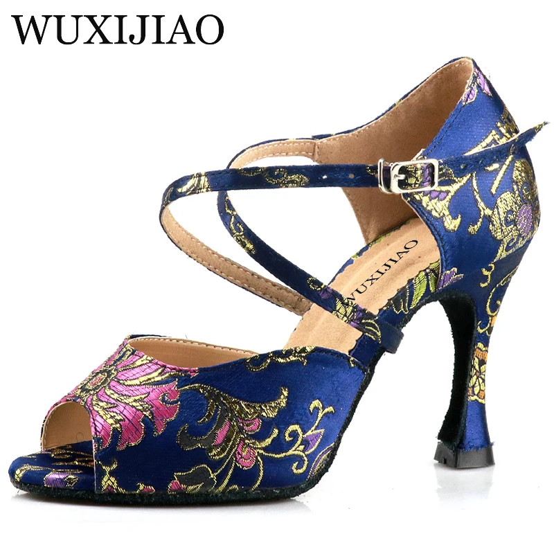 WUXIJIAO Damen schwarz mesh wildleder fashion cross strap sexy high heel sandalen komfortable latin dance schuhe salsa schuhe