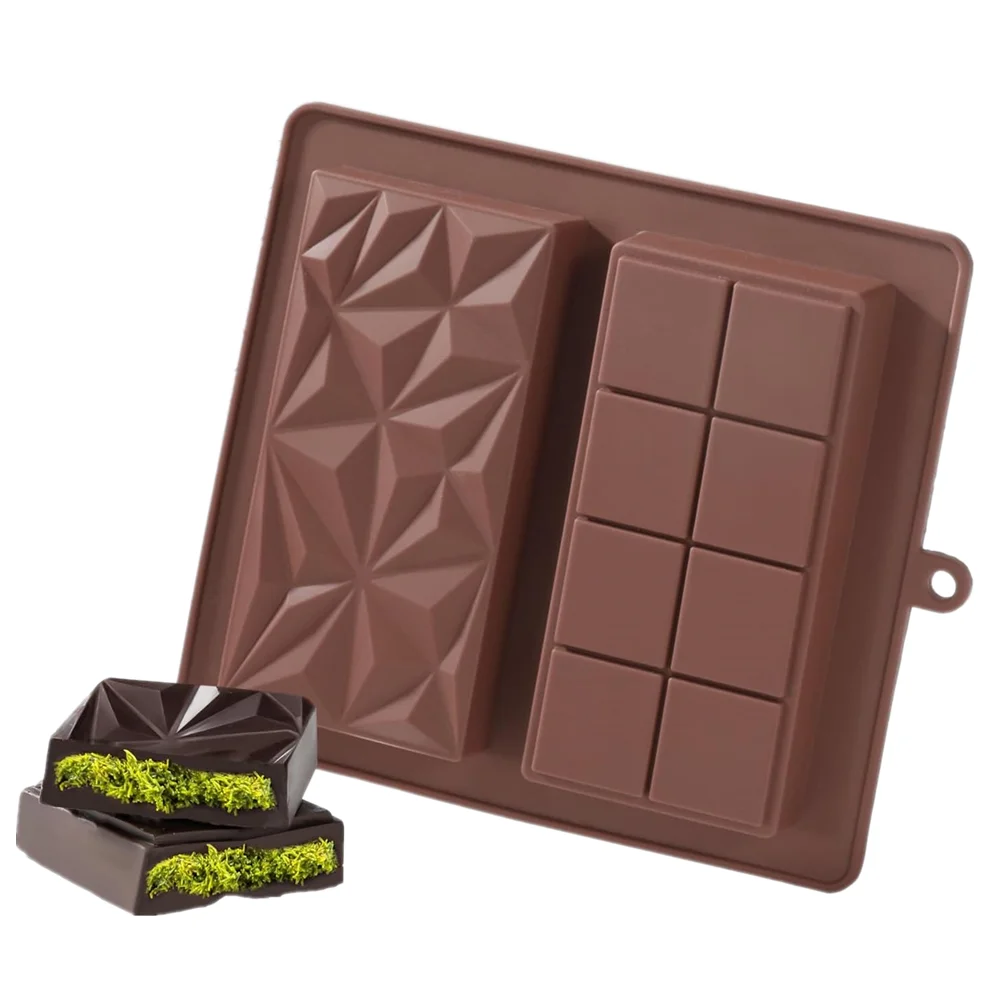 Tiefe Schokoladenriegelform aus Silikon, 2,5 cm, Dubai-Pistazien-Schokoladenriegel, dicke Form für gefüllte Riegel, große Schokoriegelform zum Befüllen Image