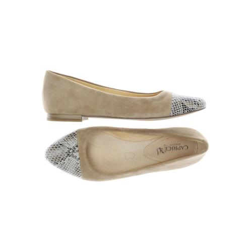 Caprice Damen Ballerinas, Gr. 36, beige, Kunstleder, Leder