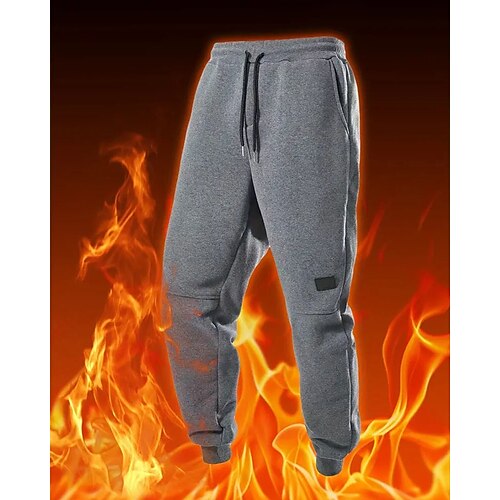 Herren Sportliche Hosen Jogginghose Trainingshose Jogginghose Jogger Hose Hosen Tasche Kordelzug Elastische Taille Glatt Komfort Warm Sports Outdoor Täglich Modisch Brautkleider schlicht Schwarz Image
