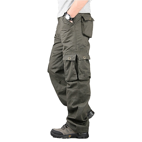 Herren Cargohosen Wanderhosen Arbeitshosen Trainingshosen Militär Frühling Herbst Außen Ripstop Schnelltrocknend Multi Pocket Schweißableitend Unterteile 6 Taschen Schwarz Gelb Baumwolle Jagd Angeln Image
