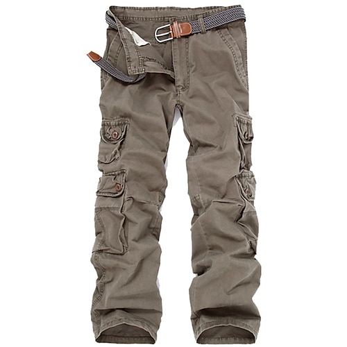 Herren Wanderhosen Arbeitshosen Wander-Cargohosen Tarnung Sommer Frühling Winter Außen Ripstop Multi-Pocket Weich Verschleißfestigkeit Hosen Schwarz Armeegrün Baumwolle Arbeit Jagd Angeln 28 29 30 31 Image