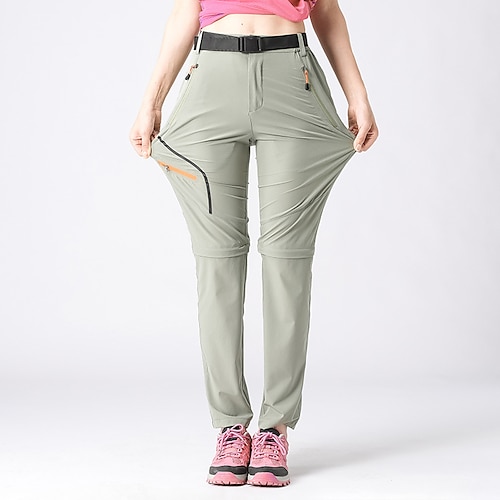 Damen Abzippbare Hosen Wanderhosen Sommer Frühling Außen Hautfreundlich Komfort Schnelltrocknend Leicht Unterteile Schwarz Grün Jagd Angeln Klettern M L XL XXL XXXL Image
