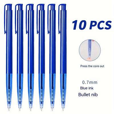 TEMU -bullet Tip Ballpoint Pen Set, Fine Point 0.7mm, , Office And School Supplies, Stationery, 10/60pcs Image