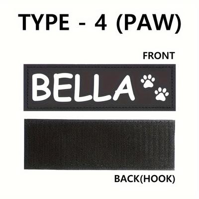 TEMU Customized 2pcs Custom Dog Chest Stickers, Customized Name Stickers, Customized Tags, Diy Personalized Name Tags, Multi-fonts Optional, Dog Traction Accessories Image