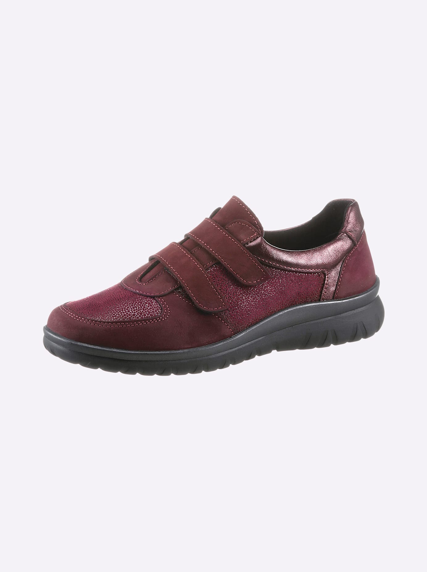 Klettschuh CLASSIC BASICS, Damen, Gr. 38, rot (bordeaux), Glattleder, Nubukleder, Basic, Schuhe