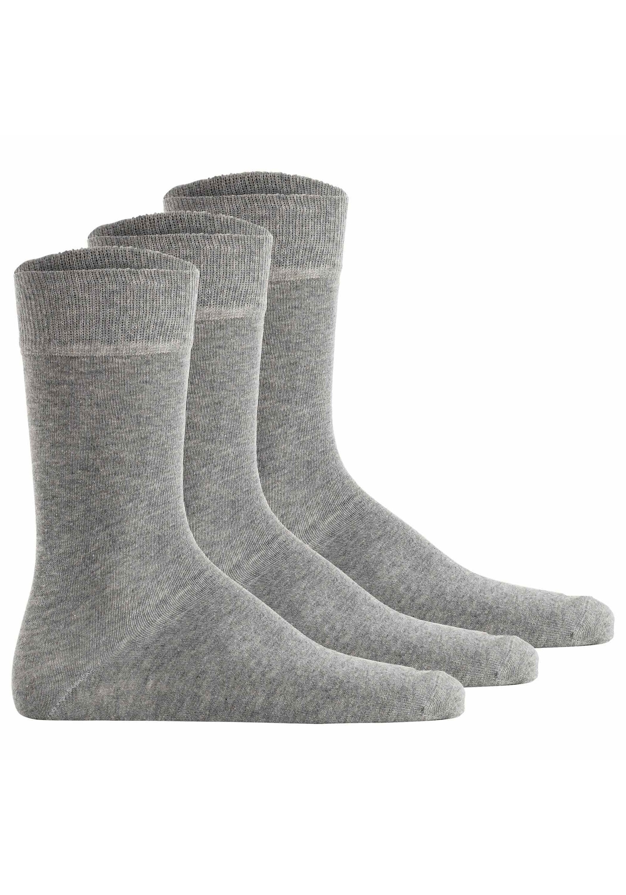 Kurzsocken HUDSON "Socken SIMPLY³ 3-PACK 3er Pack", Herren, Gr. 43-46, grau, Obermaterial: 80% Baumwolle CO. 18% Polyamid PA. 2% Elasthan EL., Socken