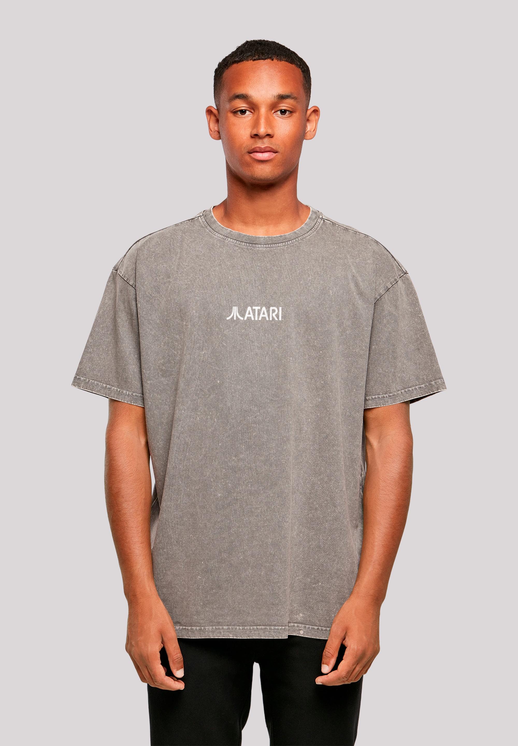 T-Shirt F4NT4STIC "Atari Games Logo Retro Gaming", Herren, Gr. L, grau (asphalt), Obermaterial: 100% Baumwolle, oversize, Rundhals, ohne Bündchen, Shirts, Premium Qualität Image