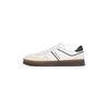Sneaker TOMMY JEANS "THE GREENWICH LEATHER", Herren, Gr. 43, schwarz-weiß (weiß, schwarz), Leder, Lederimitat, sportlich, Schuhe, Freizeitschuh, Halbschuh, Schnürschuh mit Kontrastbesatz