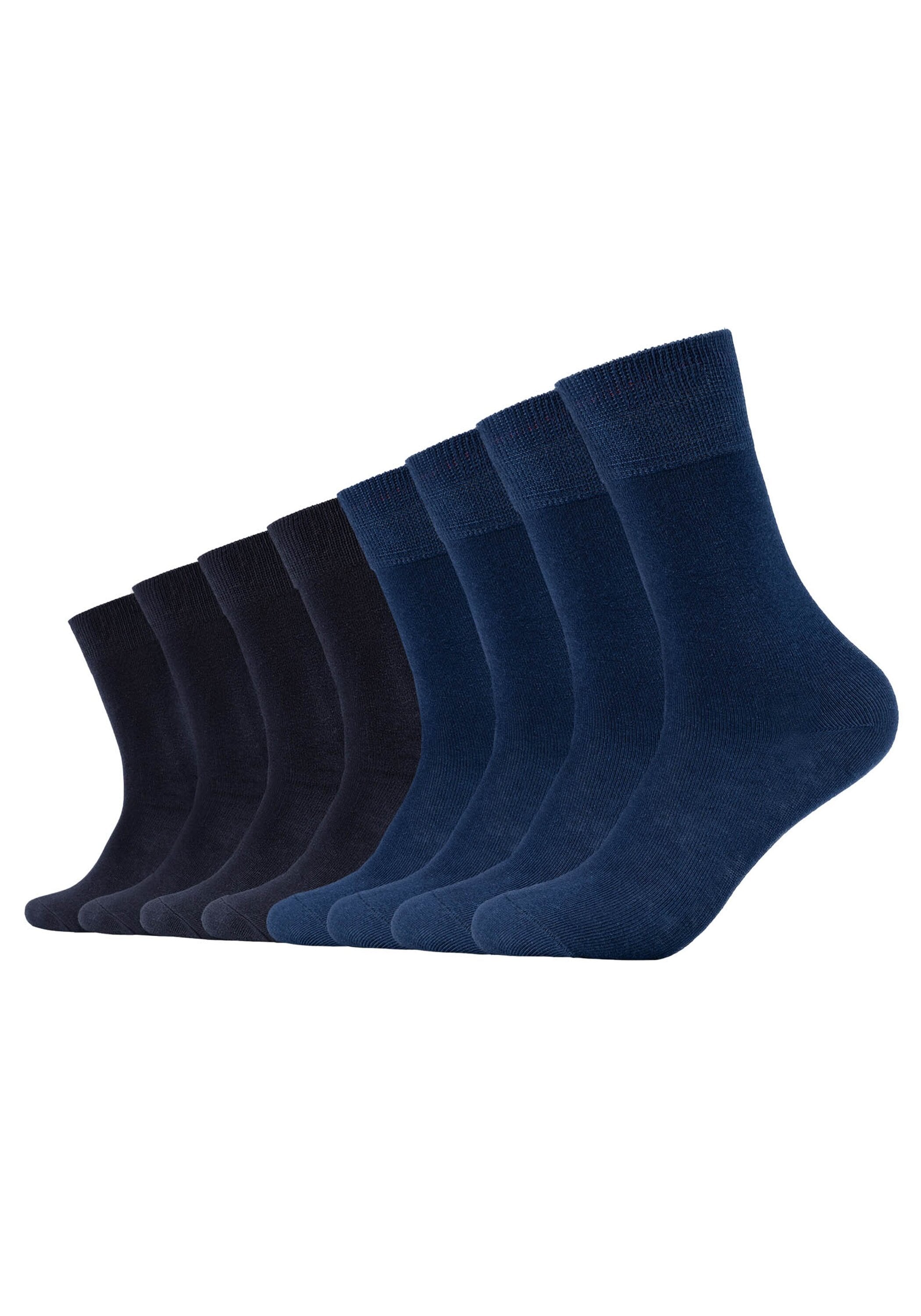 Kurzsocken S.OLIVER "Socken 8er Pack", Herren, Gr. 43-46, blau (navy), Obermaterial: 80% Baumwolle CO. 15% Polyamid PA. 5% Elasthan EL., Socken