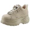 Plateausneaker BUFFALO, Damen, Gr. 41, beige (creme), Nubukleder, sportlich, Schuhe, mit kräftiger Sohle, Freizeitschuh, Halbschuh, Schnürschuh