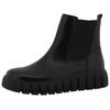 Chelseaboots TOM TAILOR, Damen, Gr. 39, schwarz, Lederimitat, Elastischer Einsatz, unifarben, klassisch, Schuhe, Keilstiefelette, Plateauboots mit Reißverschluss