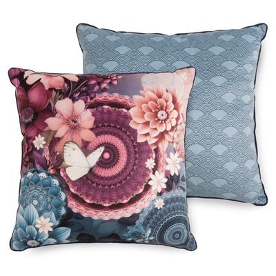 Dekokissen HIP "Asher", bunt (multi), B:48cm H:7cm L:48cm Ø:48cm, Polyester, Samt, Dekokissen_Sitzkissen_Kissenhüllen, Mandala Image