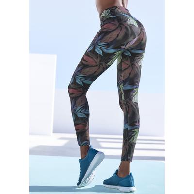 Funktionsleggings LASCANA ACTIVE, Damen, Gr. M (40/42), N-Gr, blau (dunkelblau), Jersey, Obermaterial: 95% Baumwolle, 5%