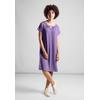 Jerseykleid STREET ONE, Damen, Gr. 46, EURO-Größen, lila (bellflower lila), Jersey, 95% Viskose, 5% Elasthan, unifarben, casual, gerade kniefrei, Rundhals, Kurzarm Bündchen, Kleider, aus Viskose