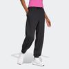 Sporthose ADIDAS SPORTSWEAR "W LIN FT CF PT", Damen, Gr. M, N-Gr, schwarz-weiß (schwarz, weiß), Obermaterial: 55% Baumwolle, 36% Polyester, 9% Viskose, sportlich, Hosen
