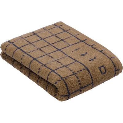 Badetuch BUGATTI "Perezzi", braun (camel), B:67cm L:140cm, Walkfrottier, Obermaterial: 100% Baumwolle, Handtücher (Packung), Jacquard in smartem Karolook Image