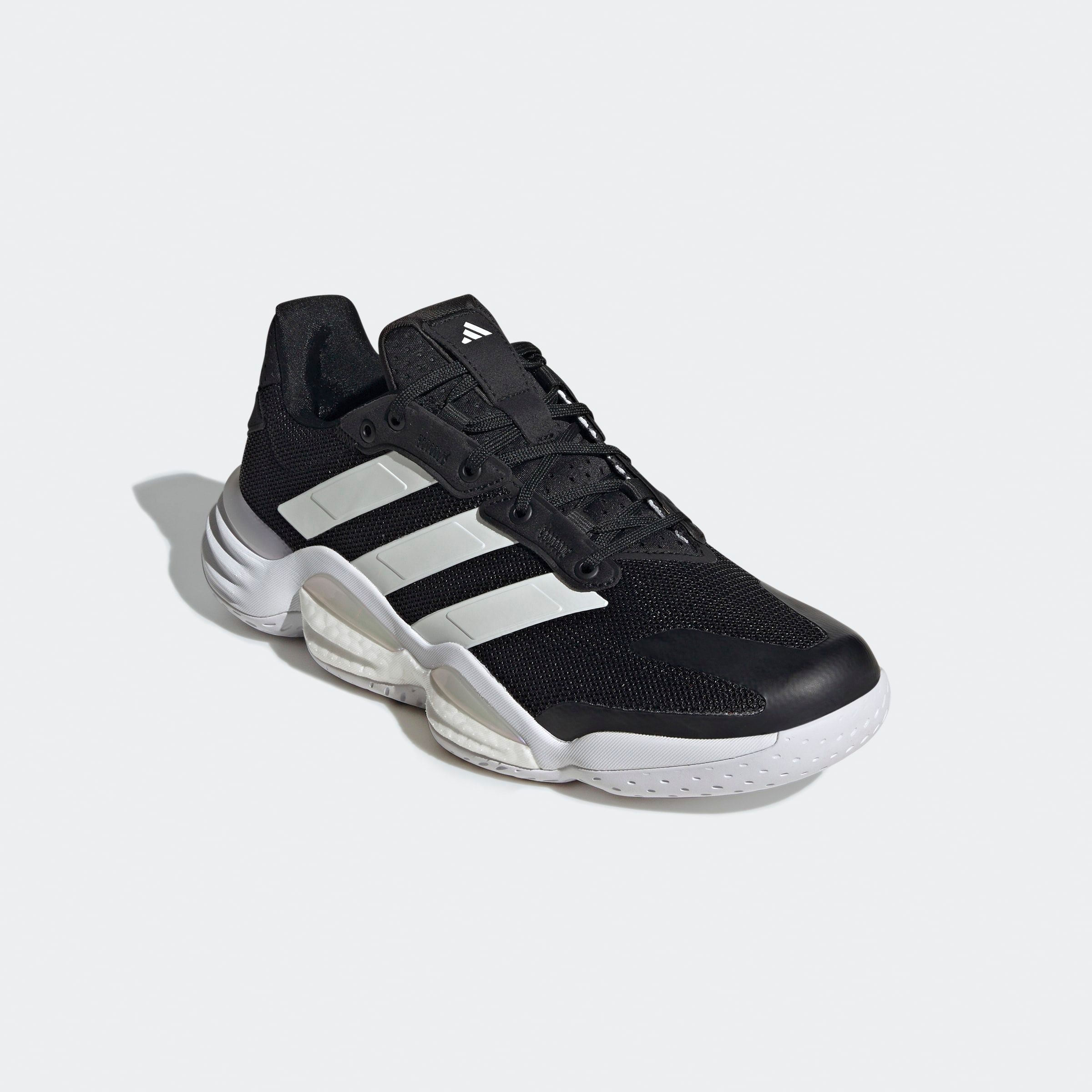 Hallenschuh ADIDAS PERFORMANCE "STABIL 16 INDOOR", Damen, Gr. 44, schwarz-weiß (core schwarz, cloud weiß, cloud weiß), Synthetik, Textil, Schuhe Hallenschuh