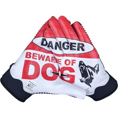 Battle Sports Youth Beware Of Dog Doom 1.0 Football Gloves- Red