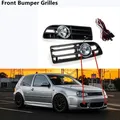 Misura Per VW Golf MK4 1998-2004 1 Coppia Auto Bianco Giallo Fendinebbia Paraurti Anteriore di Scarico Griclles Modificato Maglia Griglia di Ricambio