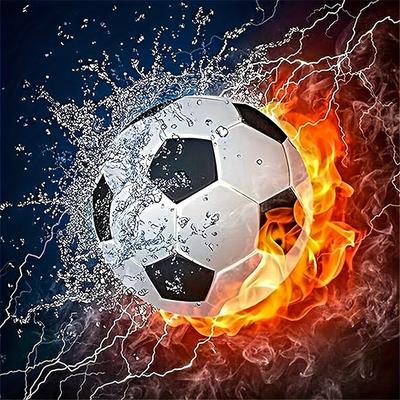 TEMU Cool Football Sports Tool For Adults 5d Diy Diamond Art Tool For Beginners Round Full Diamond Diamond Gemstone Painting Art Decoration Gift For Home Wall Art, Crafts And Sewing Supplies