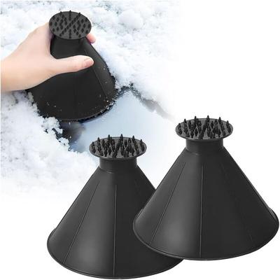 2 Stück runde Eiskratzer, universeller Auto-Eiskratzer, multifunktionale Reinigungs-Schneeschaufel, Image