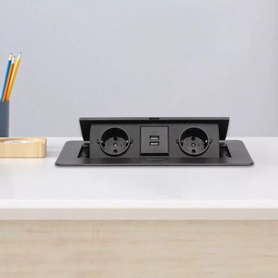 Schreibtisch-Einbausteckdose Mit 2 usb 2 Steckdosen Küche & Büro Tischsteckdose Image