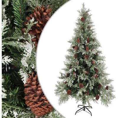 Weihnachtsbaum mit Zapfen Grün und Weiß 225 cm pvc & pe Vidaxl