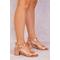 Where's That From Womens Zephyr Strappy Mid High Block Heels - Rose Gold Metallic - Size UK 8 | Where's That From Sale | Discount Designer Brands