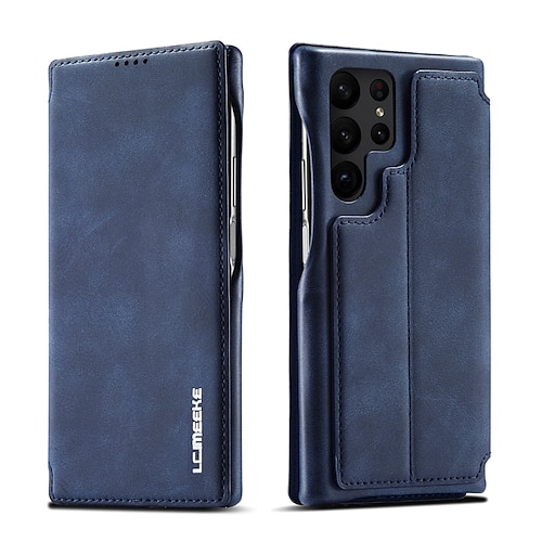 Handy Hülle Handyhüllen Für Samsung Galaxy S25 S24 S23 S22 S21 FE S21 Ultra Plus A54 A53 S20 A12 Flip-Cover Magnetisch Kartenfach Stoßfest Retro TPU PU-Leder Image