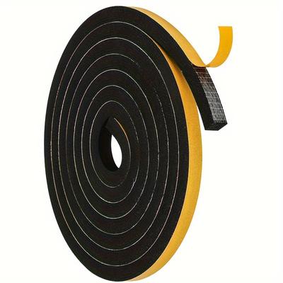 TEMU High-density Foam Weather Stripping For - Soundproof, Insulating Seal Tape With Self-adhesive Backing, 1/2