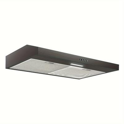 TEMU Under Cabinet Range Hood 30 Inch With , Ductless Range Hood, Exhaust Fan, Stainless Steel Range Hood W/led Light, Push Button, 230cfm Under Cabinet Kitchen Hood, Black/