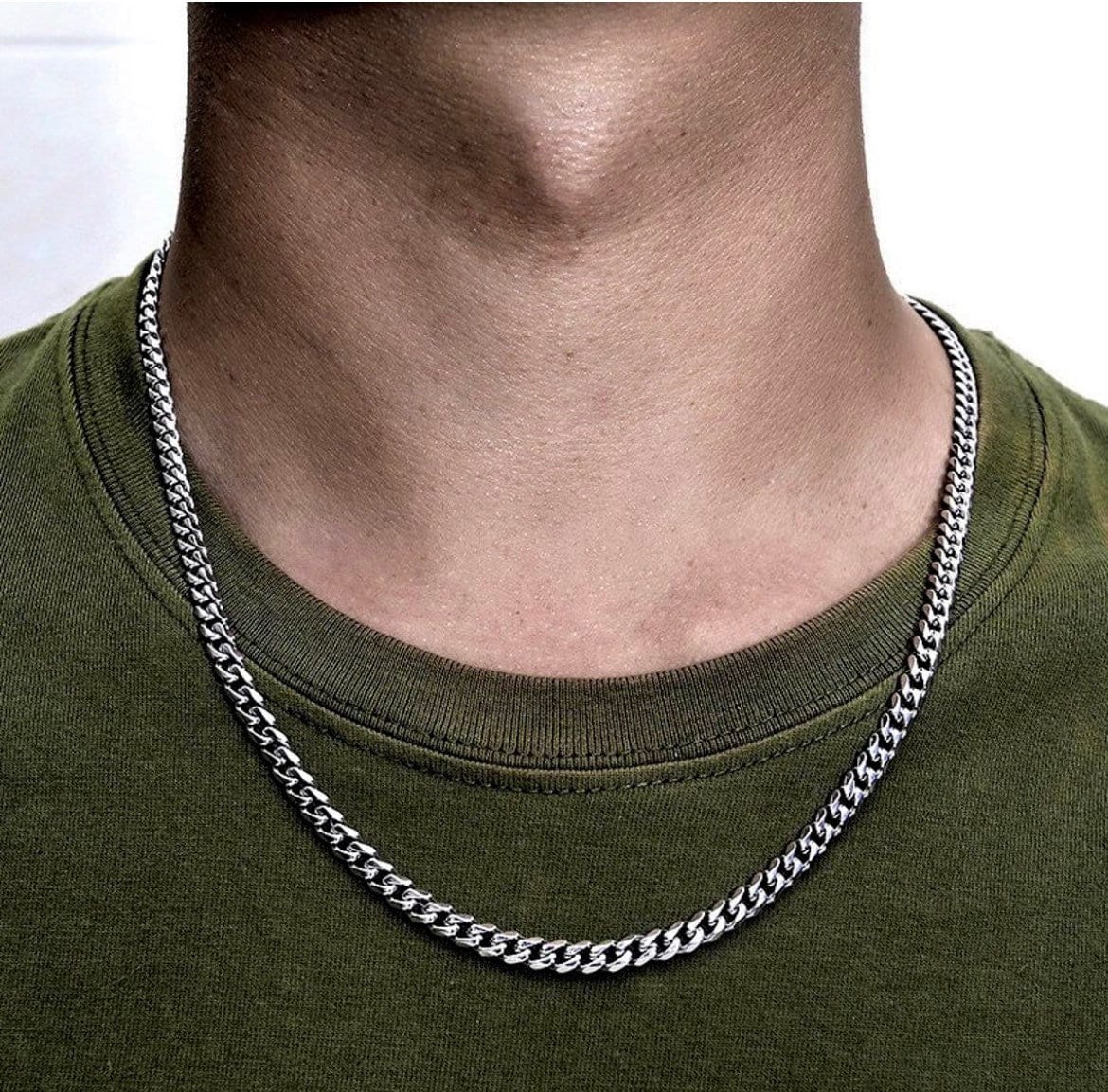 Catena cubana in argento da 5 mm, catena da uomo, catena a maglie in argento da uomo, gioielli da uomo nel Regno Unito, collana con catena in argento