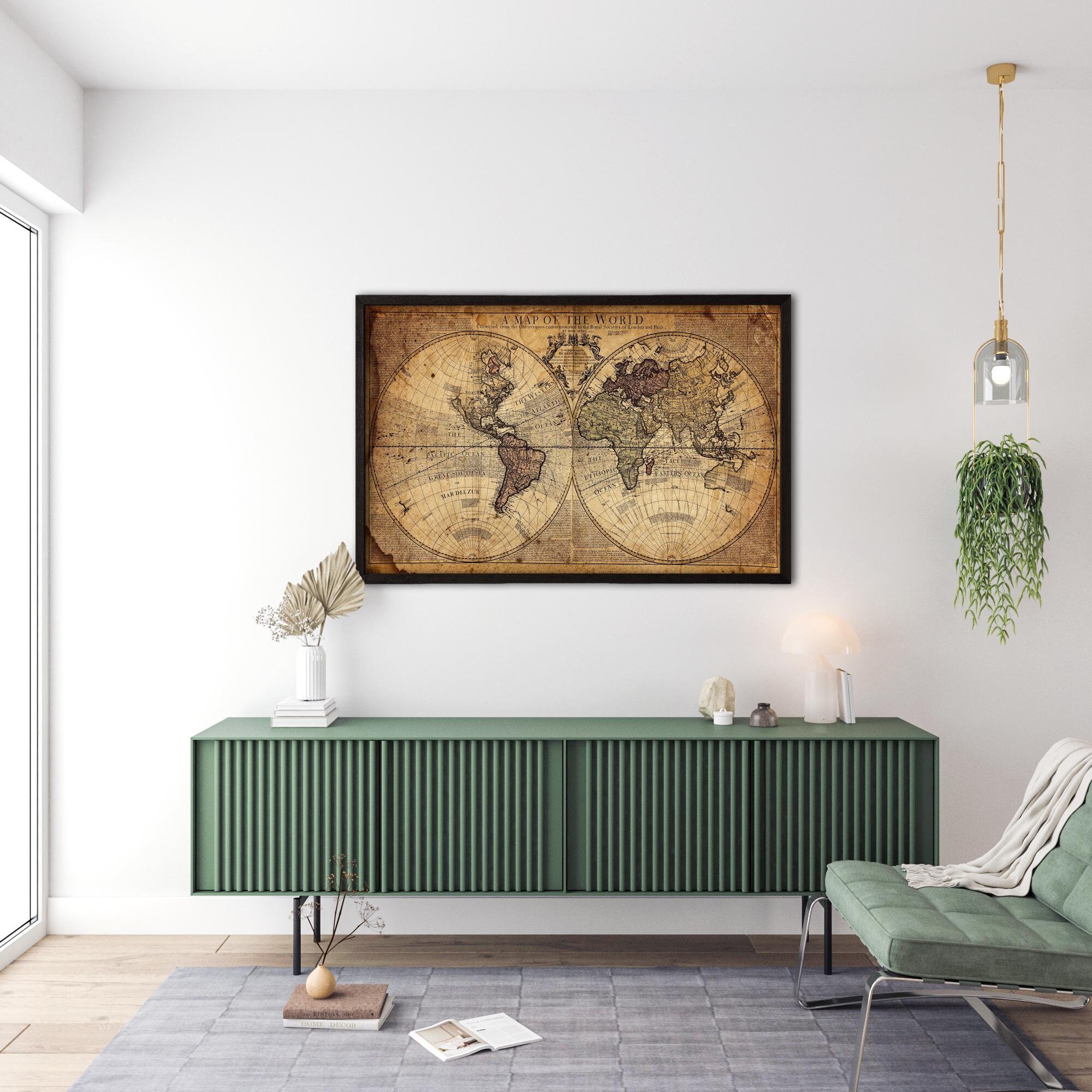 Mappa del Vecchio Mondo, Mappa del Mondo Vintage su Tela, Mappa del Vecchio Mondo su Tela, Mappa Vintage su Tela, Mappa Vecchia su Tela, Mappa su Tela