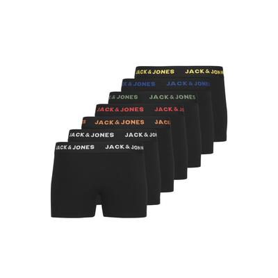 Boxershorts JACK & JONES "Boxershort JACBASIC TRUNKS 7 PACK JNR 7er Pack", Kinder, Gr. 176, schwarz, Obermaterial: 95% B