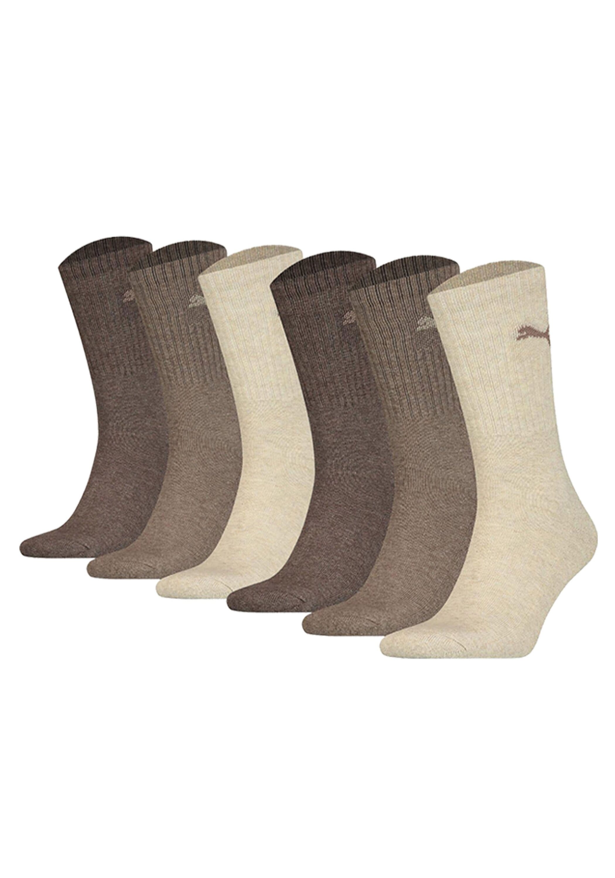 Kurzsocken PUMA "Socken 6er Pack", Herren, Gr. 39-42, braun (braun, mix), Obermaterial: 74% Baumwolle CO. 21% Polyester PES. 3% Polyamid PA. 2% Elasthan EL., Socken