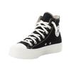 Sneaker CONVERSE "CHUCK TAYLOR ALL STAR LIFT PLATFORM EMBROIDERED CRYSTALS", Gr. 40, schwarz-weiß (schwarz, wintage weiß), Textil, sportlich, Schuhe