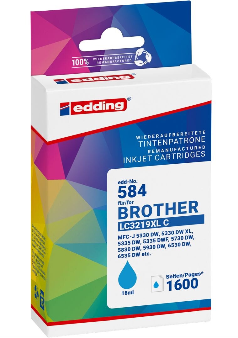 edding Druckerpatrone ersetzt Brother LC3219XLC cyan Image