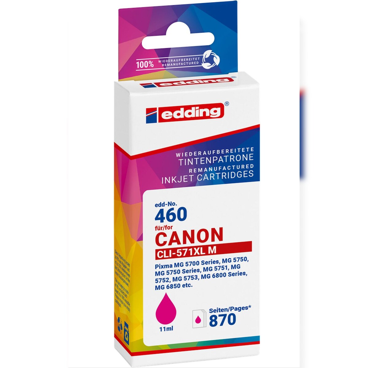edding Druckerpatrone ersetzt Canon No. 571XL (CLI-571XL) magenta Image