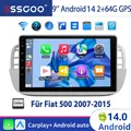 ESSGOO Schermo HD da 9 Pollici 2 DIN Android 14 Wireless CarPlay Android Auto Autoradio Multimediale