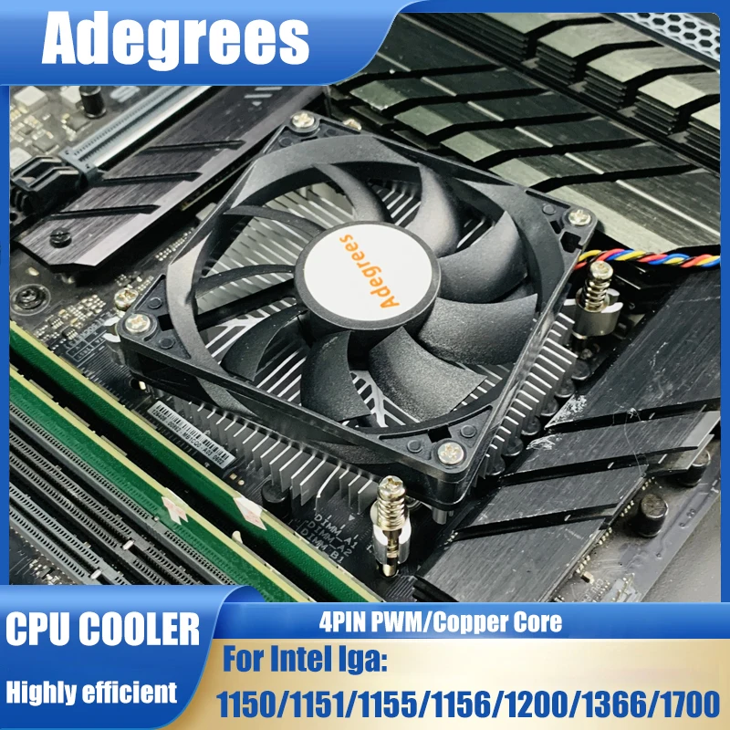 80MM MINI refroidisseur de processeur tout-en-un Machine tour mince ventilateur pour Intel LGA 1155 1156 1150 1151 1366 1700 1200 ventilateur de refroidissement silencieux