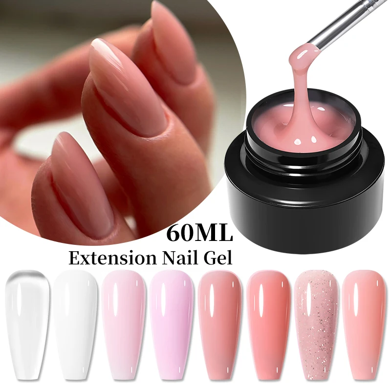BORN PRETTY 60/30/15 ml Hard Jelly Nagelverlängerungsgel Building Nail Art French Clear Natural Color Soak Off UV-Konstruktionsgel Image