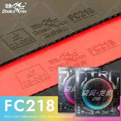 DOUBLE FISH Tischtennisgummi Provincial Level FC218 Spin Control Ping-Pong-Gummi mit vormontiertem Schwamm mit hoher Elastizität Image