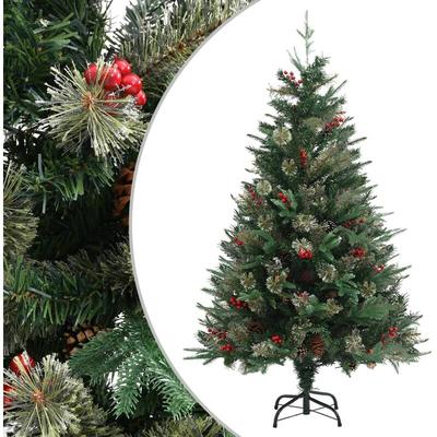 Weihnachtsbaum mit Zapfen,Kunstbaum Grün 120 cm pvc & pe Vidaxl